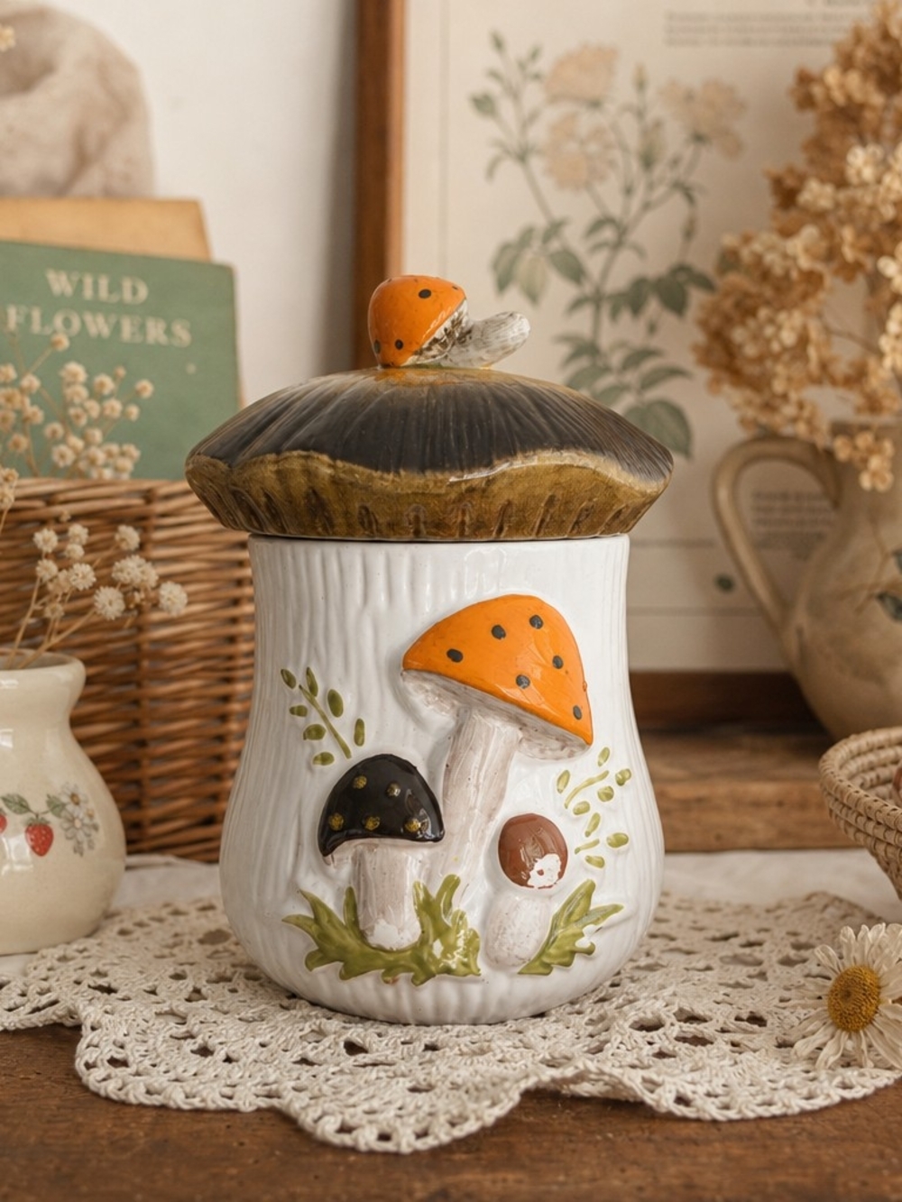 Vintage X‑L “Merry Mushroom” Cookie Jar – Sears / Japan